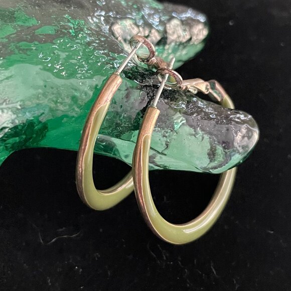 Jewelry - Hoop Pierced Earrings Leverback Moss Green